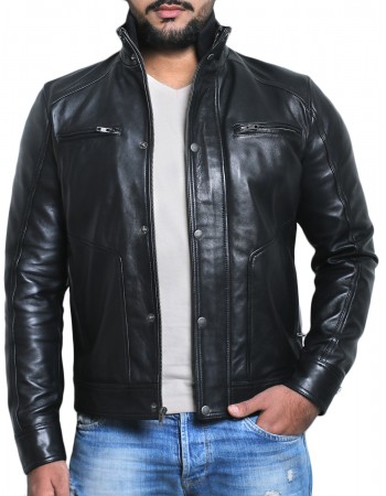 Laverapelle Men's Genuine Lambskin Leather Jacket (Fencing Jacket) - 1501063 Laverapelle Men's Genuine Lambskin Leather Jacket (Fencing Jacket) - 1501063