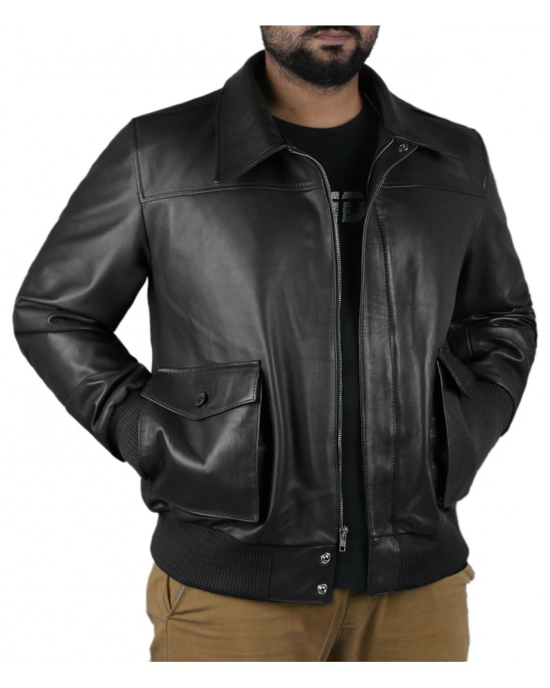 Laverapelle Men's Genuine Lambskin Leather Jacket (Flight Jacket) - 1501066