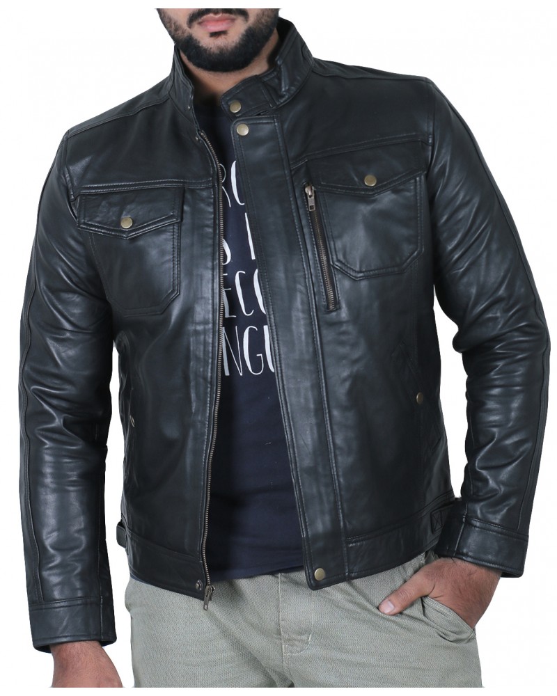 Laverapelle Men's Genuine Lambskin Leather Jacket (Officer Jacket) - 1501138 Laverapelle Men's Genuine Lambskin Leather Jacket (Officer Jacket) - 1501138