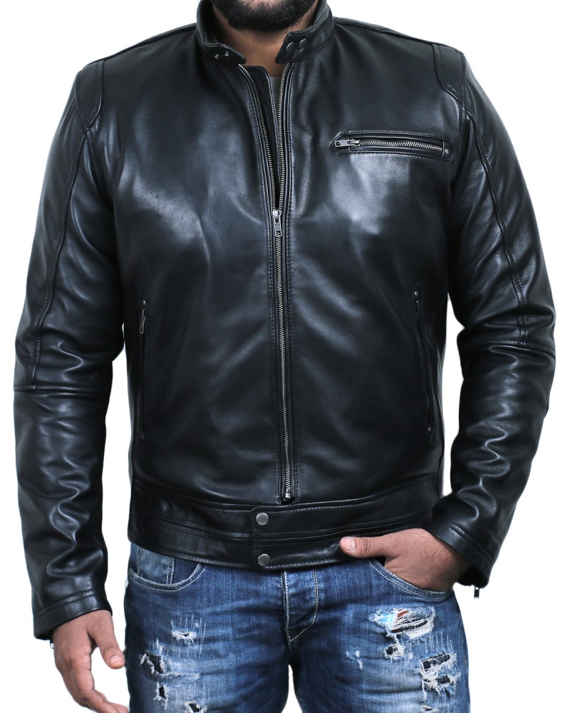 Laverapelle Men's Genuine Lambskin Leather Jacket (Racer Jacket) - 1501165