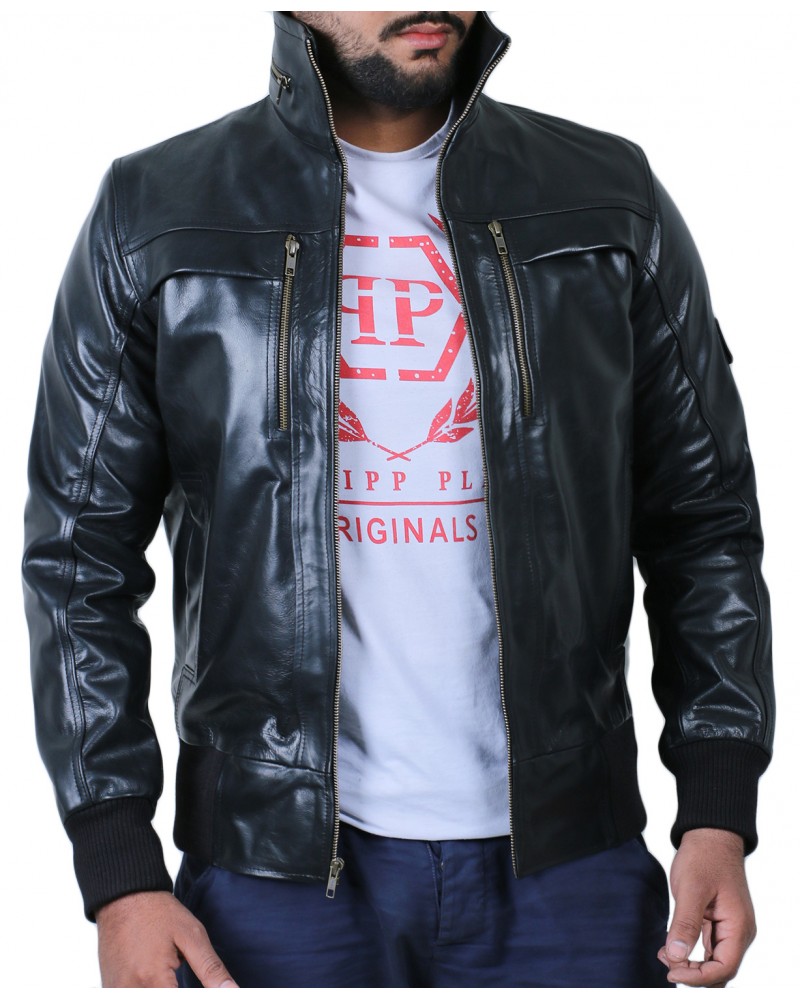 Laverapelle Men's Genuine Cowhide Leather Jacket (Bomber Jacket) - 1501213 Laverapelle Men's Genuine Cowhide Leather Jacket (Bomber Jacket) - 1501213