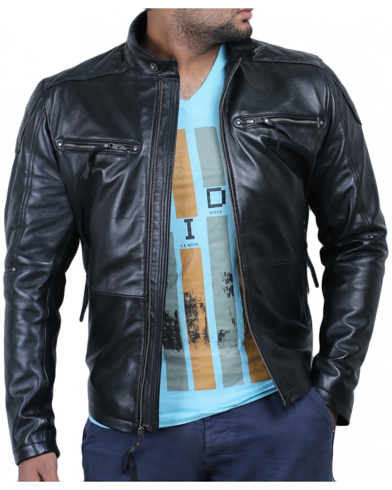 Laverapelle Men's Genuine Lambskin Leather Jacket (Fencing Jacket) - 1501225 Laverapelle Men's Genuine Lambskin Leather Jacket (Fencing Jacket) - 1501225