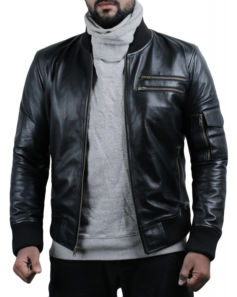 Laverapelle Men's Genuine Lambskin Leather Jacket (Bomber Jacket) - 1501286
