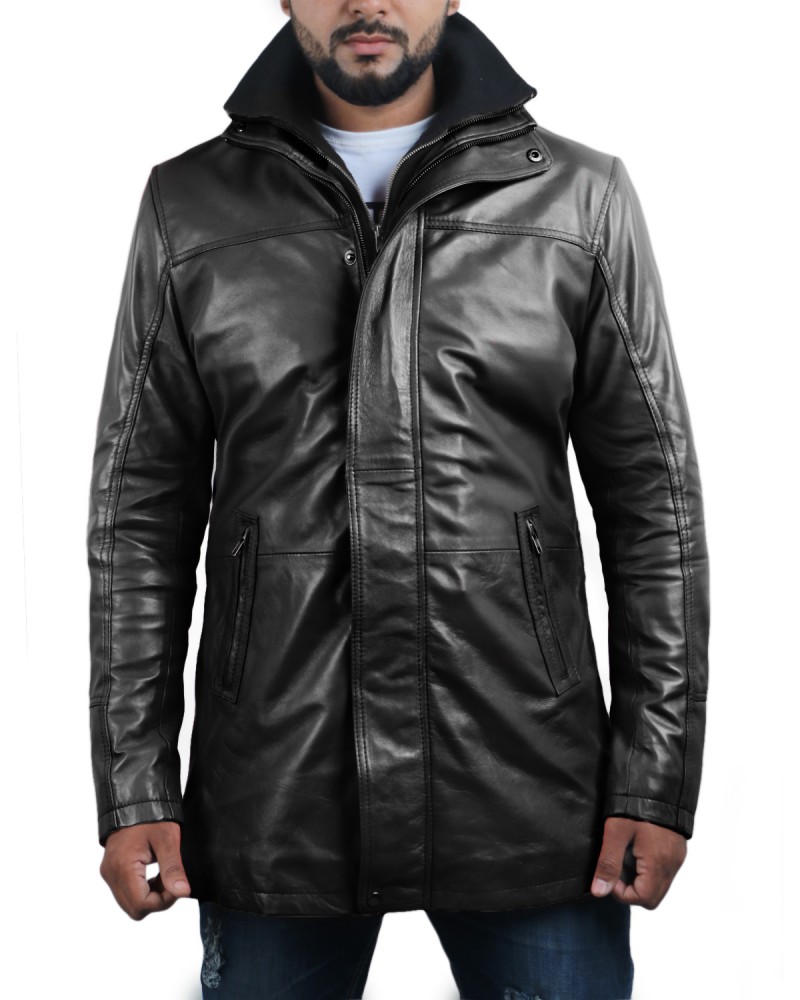 Laverapelle Men's Genuine Lambskin Leather Coat (Long Coat) - 1502346