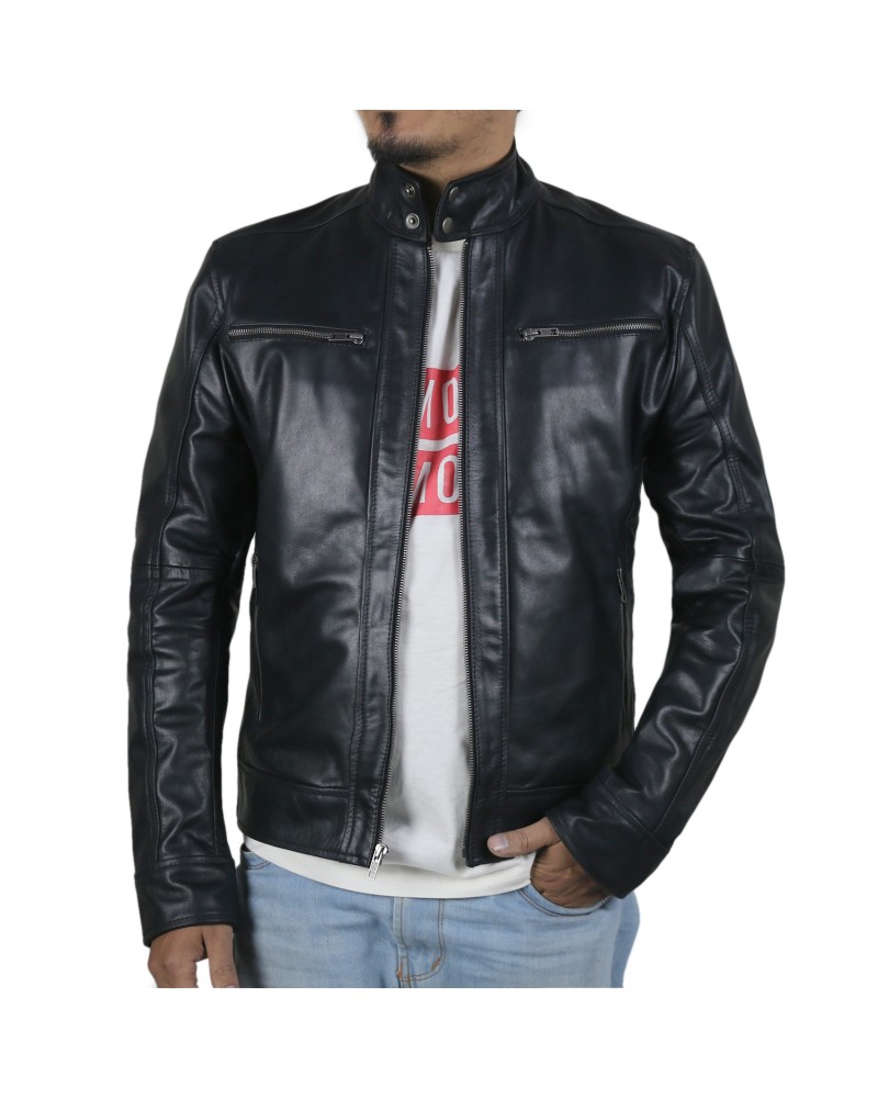 Laverapelle Men's Genuine Cowhide Leather Jacket (Racer Jacket) - 1501500
