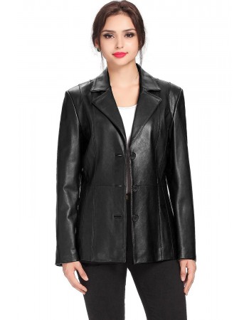 Laverapelle Women's Genuine Lambskin Leather Coat (Blazer Coat) - 1522656