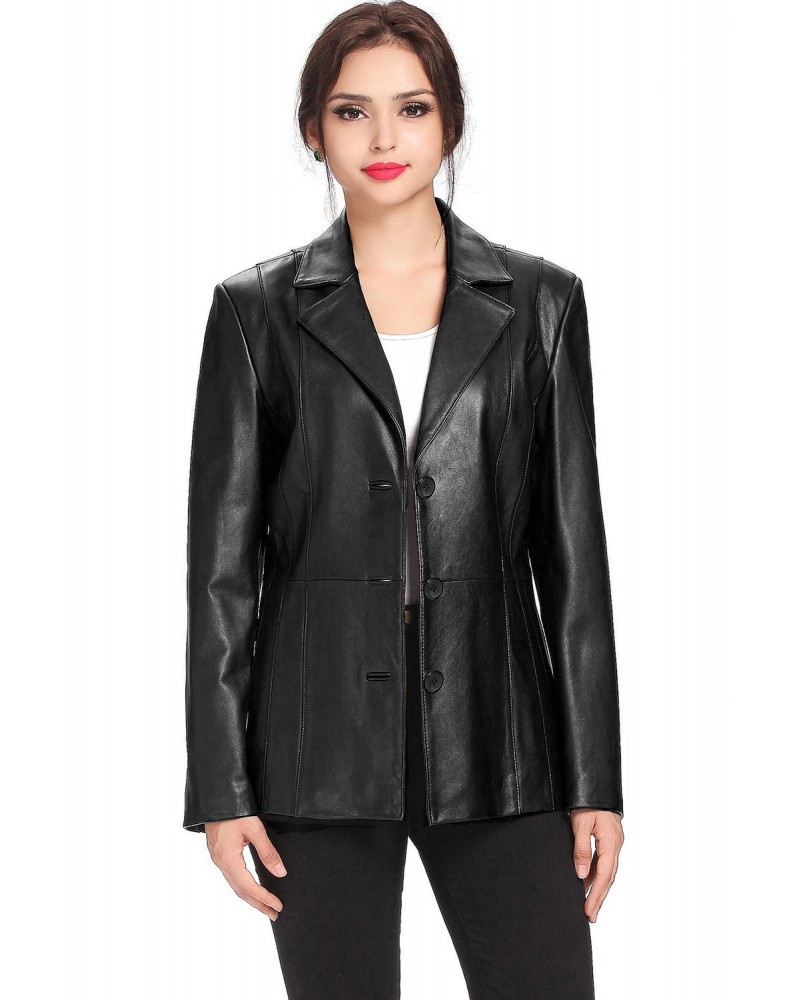 Laverapelle Women's Genuine Lambskin Leather Coat (Blazer Coat) - 1522656