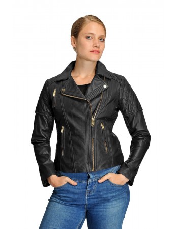 Laverapelle Women's Genuine Lambskin Leather Jacket (Double Rider Jacket) - 1521672