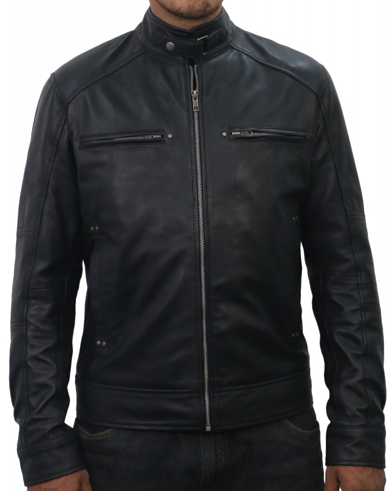 Laverapelle Men's Genuine Lambskin Leather Jacket (Racer Jacket) - 1501812