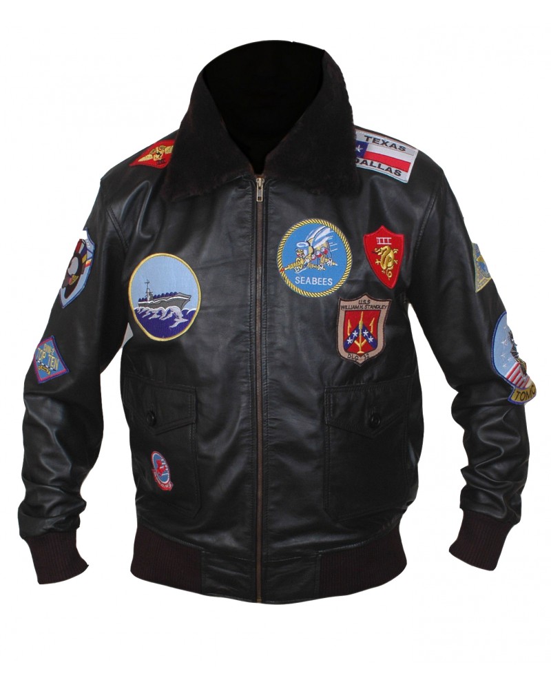 Laverapelle Men's Top Gun A2 Jet Fighter Bomber Pilot Leather Jacket (Flight Jacket) - 1501771 Laverapelle Men's Top Gun A2 Jet Fighter Bomber Pilot Leather Jacket (Flight Jacket) - 1501771