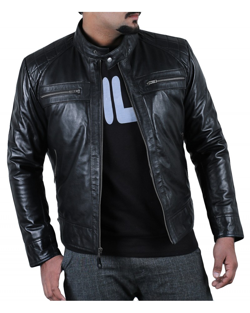 Laverapelle Men's Genuine Lambskin Leather Jacket (Fencing Jacket) - 1701007