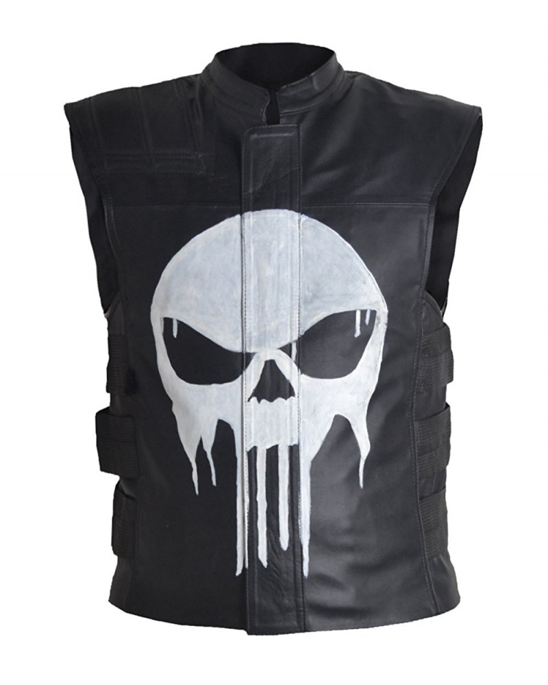 Laverapelle Men's Thomas Janes the Punisher Synthetic Leather Biker Vest - 1703010 Laverapelle Men's Thomas Janes the Punisher Synthetic Leather Biker Vest - 1703010