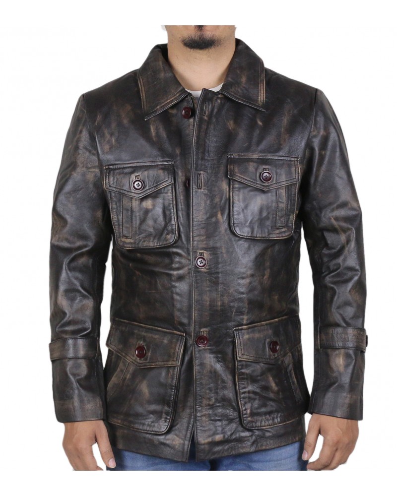 Laverapelle Men's Genuine Cow Ruboff Leather Coat (Officer Coat) - 1702045 Laverapelle Men's Genuine Cow Ruboff Leather Coat (Officer Coat) - 1702045