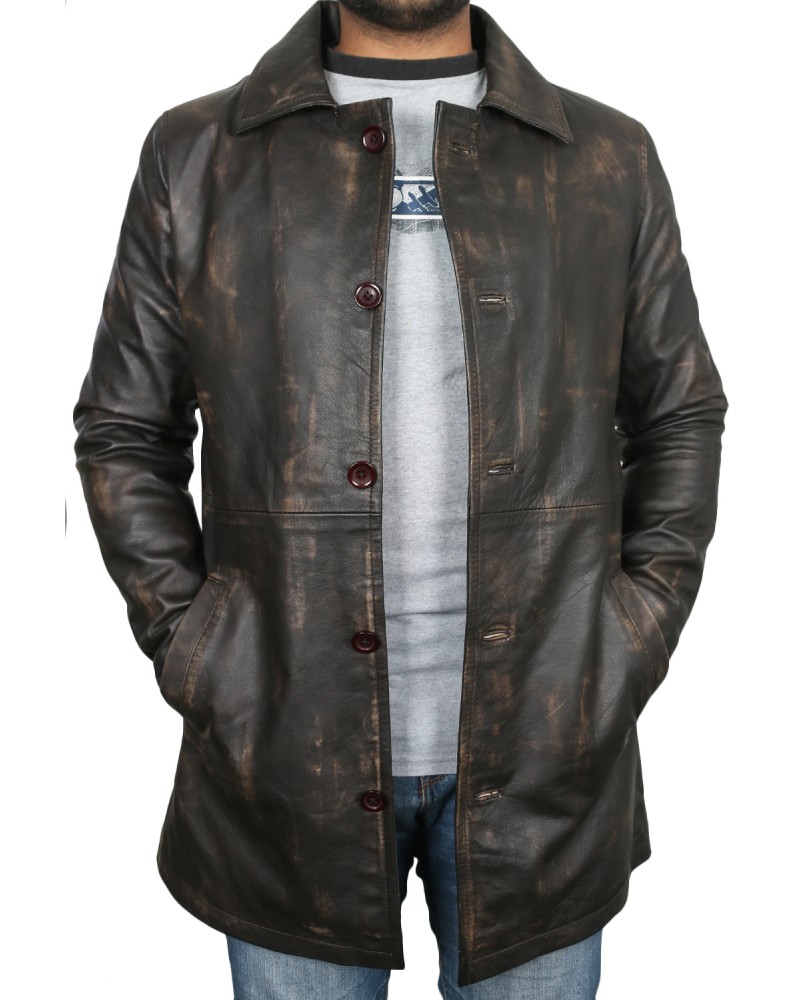 Laverapelle Men's Genuine Cow Ruboff Leather Coat (Classic Coat) - 1702050 Laverapelle Men's Genuine Cow Ruboff Leather Coat (Classic Coat) - 1702050