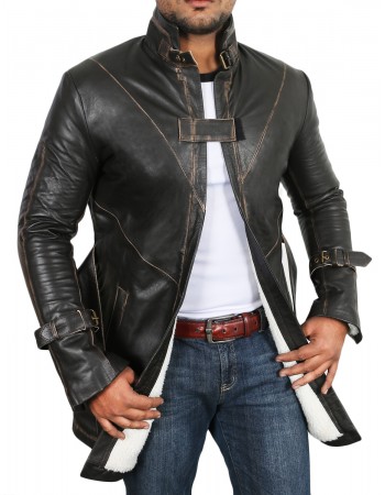 Laverapelle Men's Genuine Cow Ruboff Leather Coat (Trench Coat) - 1702051 Laverapelle Men's Genuine Cow Ruboff Leather Coat (Trench Coat) - 1702051