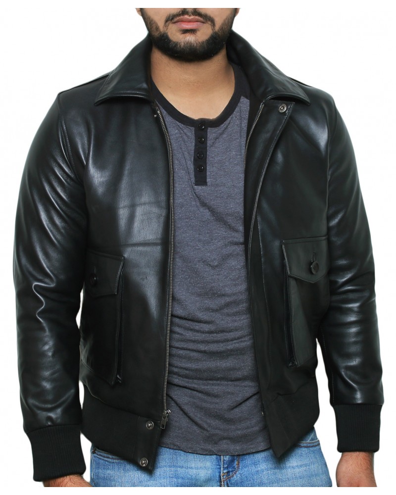 Laverapelle Men's Genuine Lambskin Leather Jacket (Black, Flight Jacket) - 1801069 Laverapelle Men's Genuine Lambskin Leather Jacket (Black, Flight Jacket) - 1801069