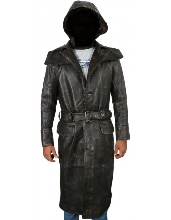 Laverapelle Men's Genuine Cow Ruboff Leather Coat (Trench Coat) - 1802009