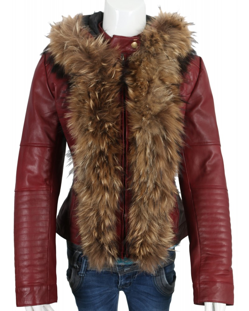 Laverapelle Women's Genuine Lambskin Leather Jacket (Hooded) - 1821008