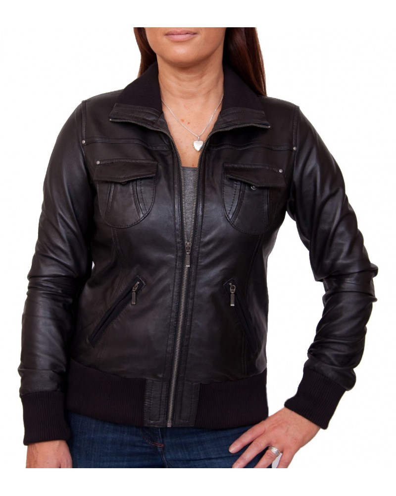 Laverapelle Women's Genuine Lambskin Leather Jacket (Bomber Jacket) - 1821083 Laverapelle Women's Genuine Lambskin Leather Jacket (Bomber Jacket) - 1821083