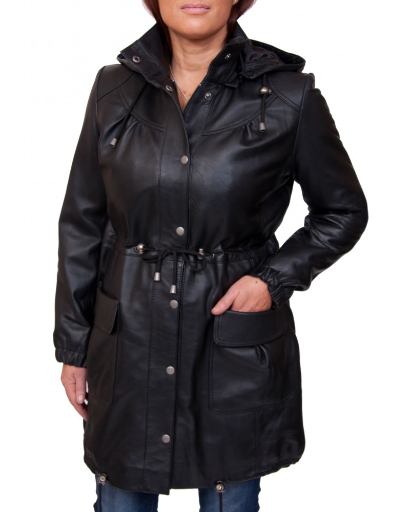 Laverapelle Women's Genuine Lambskin Leather Coat (Long Coat) - 1822005 Laverapelle Women's Genuine Lambskin Leather Coat (Long Coat) - 1822005