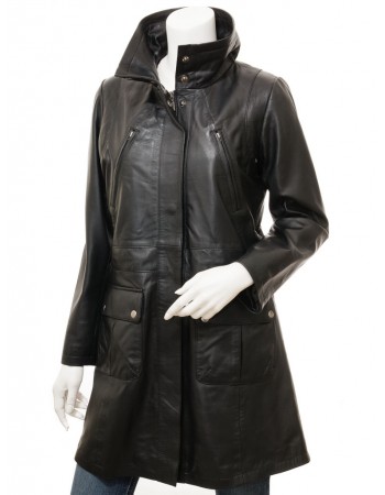 Laverapelle Women's Genuine Lambskin Leather Coat (Long Coat) - 1822011 Laverapelle Women's Genuine Lambskin Leather Coat (Long Coat) - 1822011