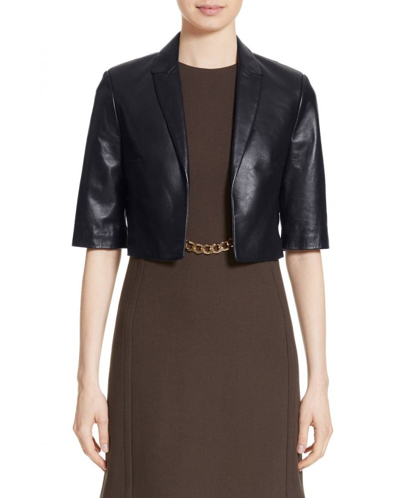 Laverapelle Women's Genuine Lambskin Leather Jacket (Cropped Jacket) - 1823001 Laverapelle Women's Genuine Lambskin Leather Jacket (Cropped Jacket) - 1823001