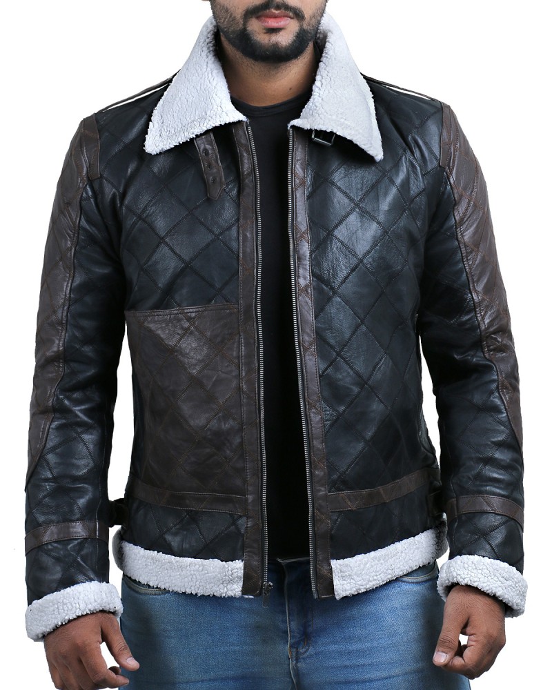 Laverapelle Men's Genuine Lambskin Leather Jacket (Black, Patchwork) - 2001023 Laverapelle Men's Genuine Lambskin Leather Jacket (Black, Patchwork) - 2001023
