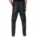 Laverapelle Men's Genuine Lambskin Leather Pants (Black, Biker Pants) - 2304001