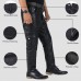 Laverapelle Men's Genuine Lambskin Leather Pants (Black, Biker Pants) - 2304001
