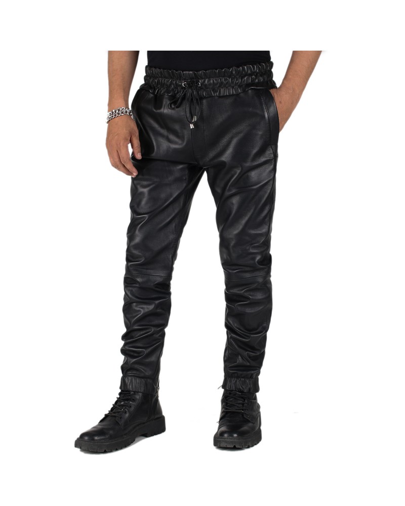 Laverapelle Men's Genuine Lambskin Leather Pants (Black, Leather Joggers) - 2304003 Laverapelle Men's Genuine Lambskin Leather Pants (Black, Leather Joggers) - 2304003
