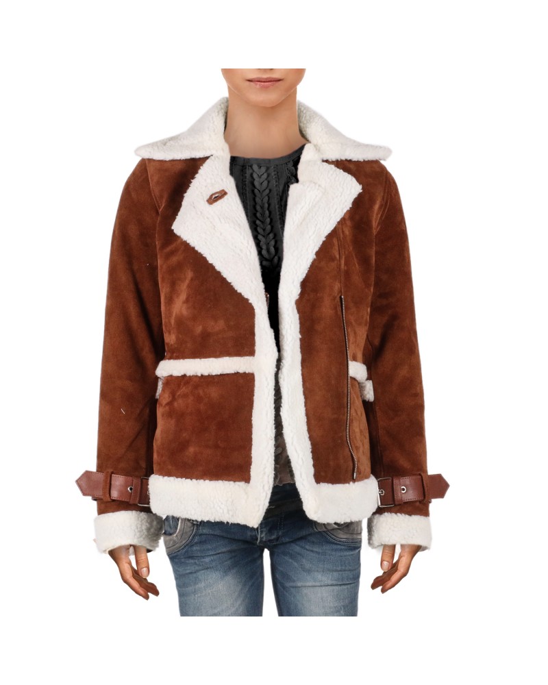 Laverapelle Women's Genuine Cow suede Leather Jacket (Black, Aviator jacket) - 2321001 Laverapelle Women's Genuine Cow suede Leather Jacket (Black, Aviator jacket) - 2321001