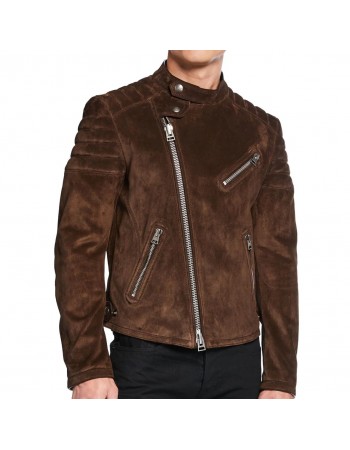Laverapelle Men's Genuine Cow suede Leather Jacket (Black, Double Rider Jacket) - 2401006