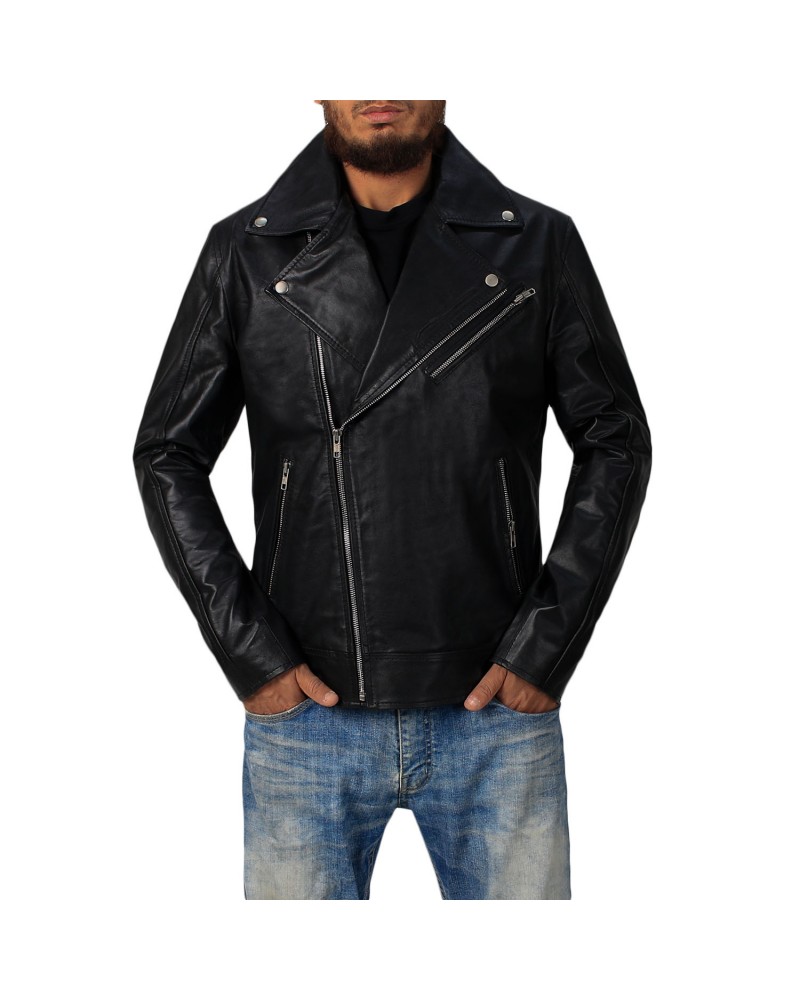 Laverapelle Men's Genuine Lambskin Leather Jacket (Black, Double Rider Jacket) - 2401011