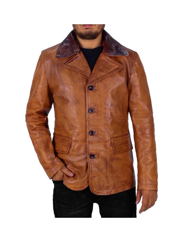 Laverapelle Men's Dead Redemption Leather Jacket (Black, Officer Coat) - 2402003 Laverapelle Men's Dead Redemption Leather Jacket (Black, Officer Coat) - 2402003