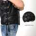 Laverapelle Men's Label Black Society Leather Waistcoat (Black, Biker Vest) - 2403001
