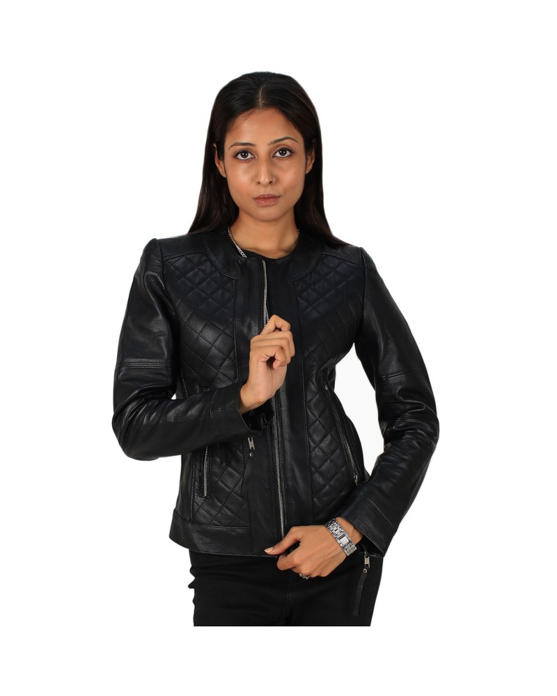 Laverapelle Women's Genuine Lambskin Textured Leather Racer Jacket Laverapelle Women's Genuine Lambskin Textured Leather Racer Jacket