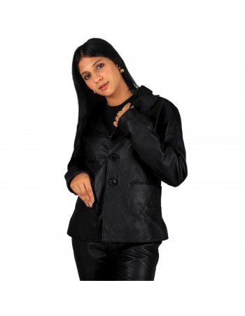 Laverapelle Women's Genuine Lambskin Two Buttoned Leather Blazer Laverapelle Women's Genuine Lambskin Two Buttoned Leather Blazer