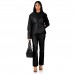 Laverapelle Women's Genuine Lambskin Two Buttoned Leather Blazer