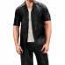 Laverapelle Men's Genuine Cowhide Leather Shirt (Black, Blazer Shirt) - 2506001 Laverapelle Men's Genuine Cowhide Leather Shirt (Black, Blazer Shirt) - 2506001
