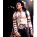 Michael Jackson Bad Tour Silver Buckle Sleeve Jacket | Iconic Stage Punk Style