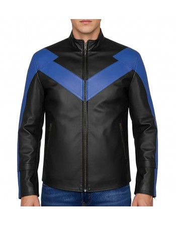 Batman Arkham Knight Nightwing Stylish Cosplay Motorcycle Leather Jacket Batman Arkham Knight Nightwing Stylish Cosplay Motorcycle Leather Jacket
