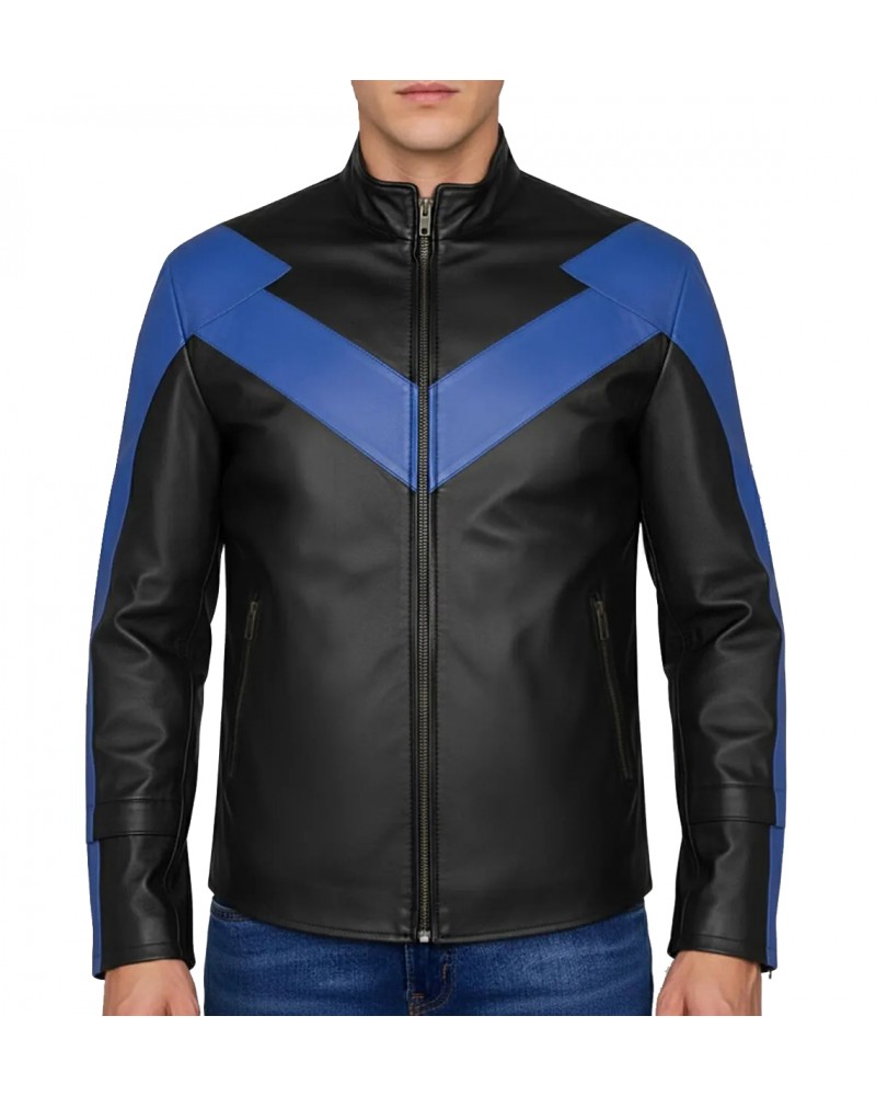 Batman Arkham Knight Nightwing  Stylish Cosplay Motorcycle Leather Jacket