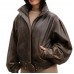 Laverapelle Women's Genuine Cow Ruboff Bomber Leather Jacket (Black, Bomber Jacket) - 2621006 Laverapelle Women's Genuine Cow Ruboff Bomber Leather Jacket (Black, Bomber Jacket) - 2621006