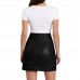 Laverapelle Women's Lambskin Leather High Waisted Pencil Slim Mini Skirts (Black, Mini Skirt) - 2625001 Laverapelle Women's Lambskin Leather High Waisted Pencil Slim Mini Skirts (Black, Mini Skirt) - 2625001