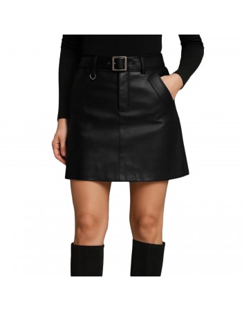 Laverapelle Women's Lambskin Leather High Waisted Straight Mini Skirts (Black, Mini Skirt) - 2625005 Laverapelle Women's Lambskin Leather High Waisted Straight Mini Skirts (Black, Mini Skirt) - 2625005
