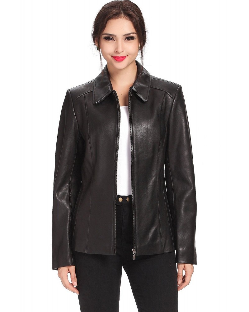 Laverapelle Women's Genuine Lambskin Leather Coat (Classic Coat) - 1521760