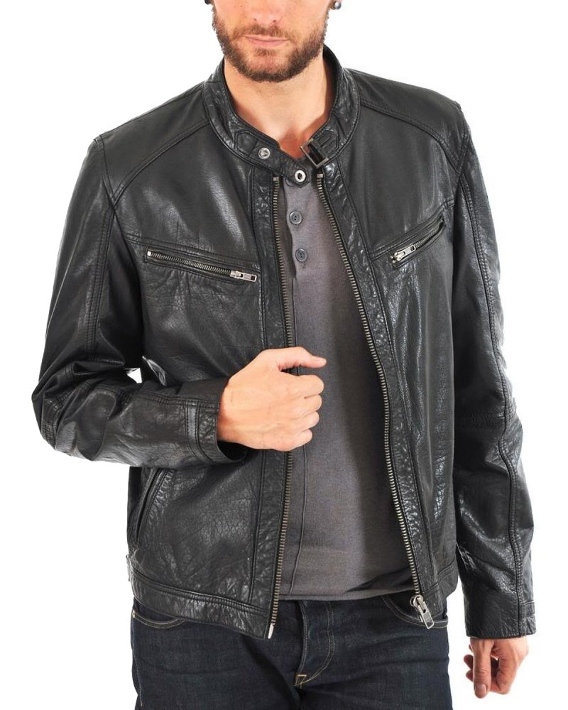 Laverapelle Men's Genuine Lambskin Leather Jacket (Racer Jacket) - 1501619 Laverapelle Men's Genuine Lambskin Leather Jacket (Racer Jacket) - 1501619