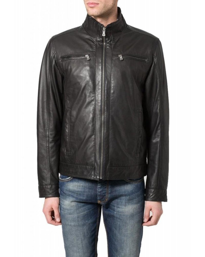 Laverapelle Men's Genuine Lambskin Leather Jacket (Racer Jacket) - 1501410