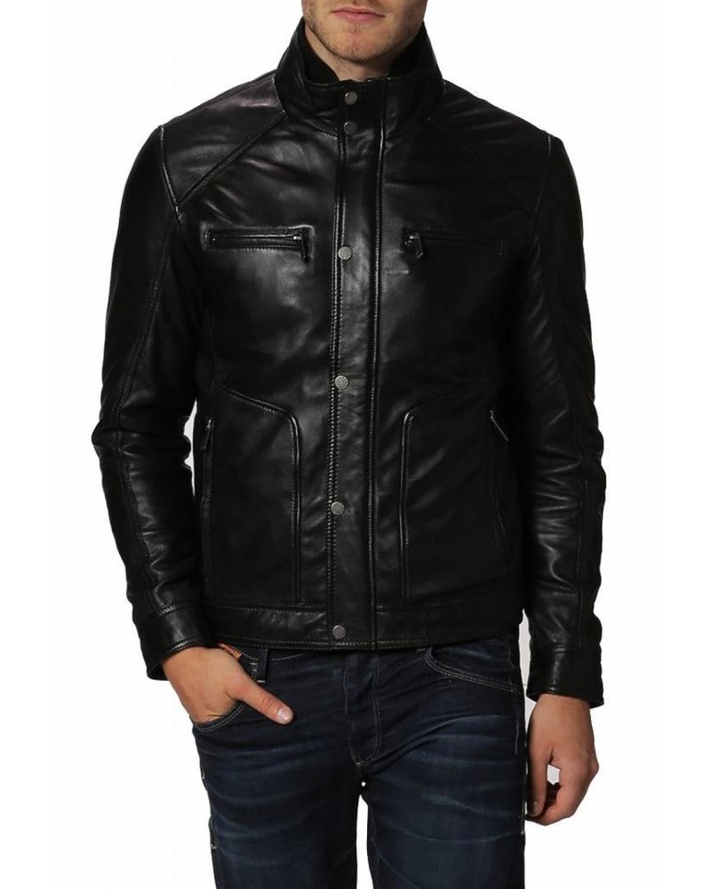 Laverapelle Men's Genuine Cowhide Leather Jacket (Fencing Jacket) - 1501234 Laverapelle Men's Genuine Cowhide Leather Jacket (Fencing Jacket) - 1501234