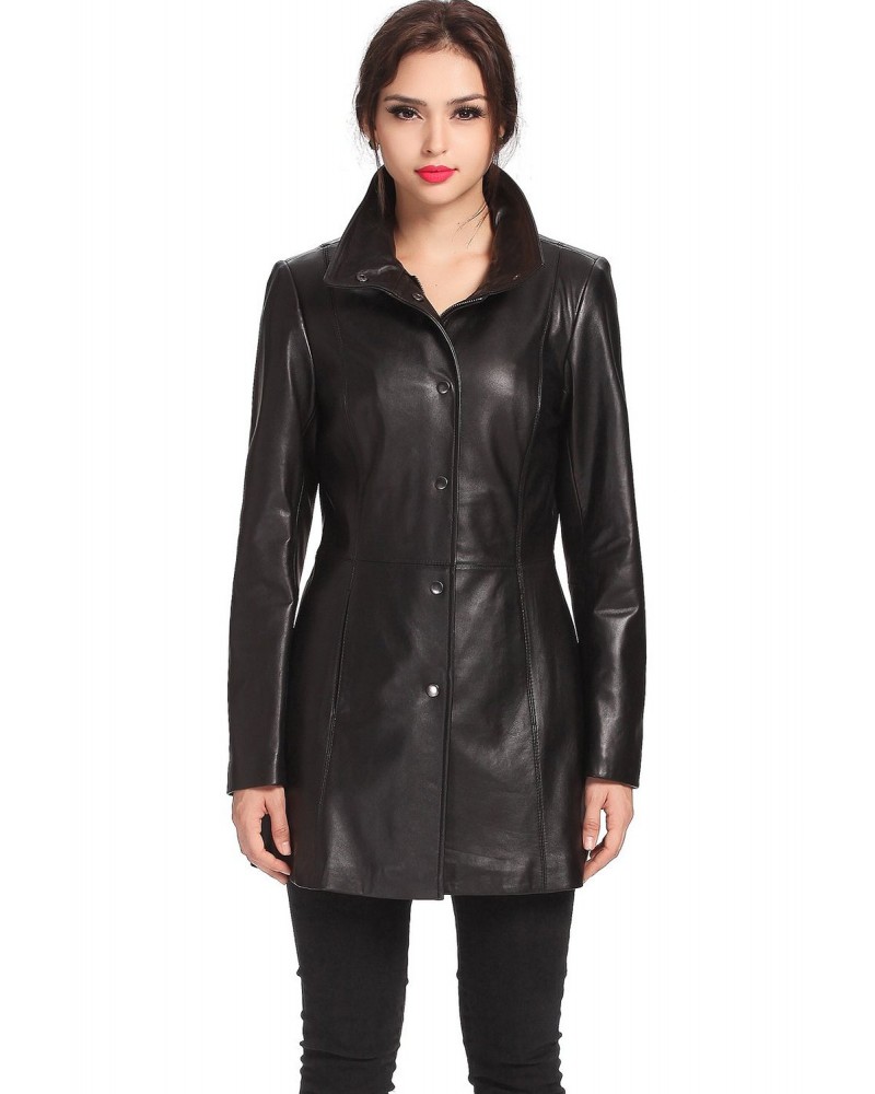 Laverapelle Women's Genuine Lambskin Leather Coat (Long Coat) - 1522695
